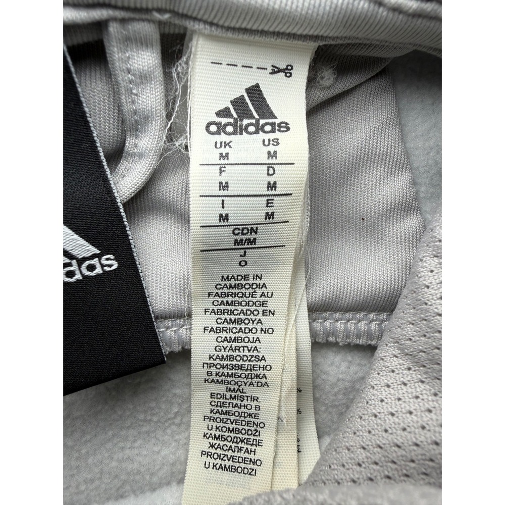 Adidas Climawarm Pullover Hoodie Mens Medium Gray Graphic Logo - Picture 2 of 6